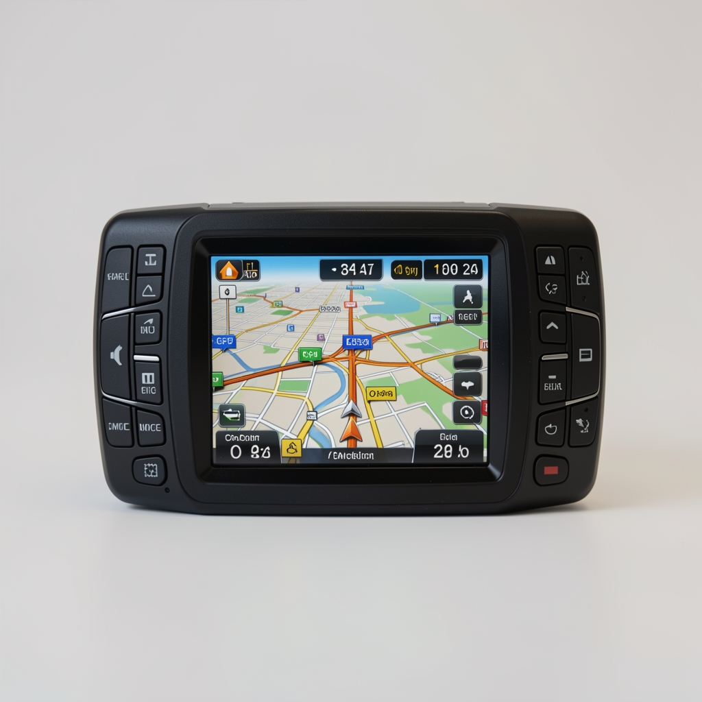 Kompakt GPS navigasyon cihazı, seyahat rotası göstergesi ve dağlık arazi haritası
